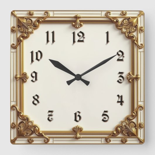 Horloge Carrée Art Déco (Recto)