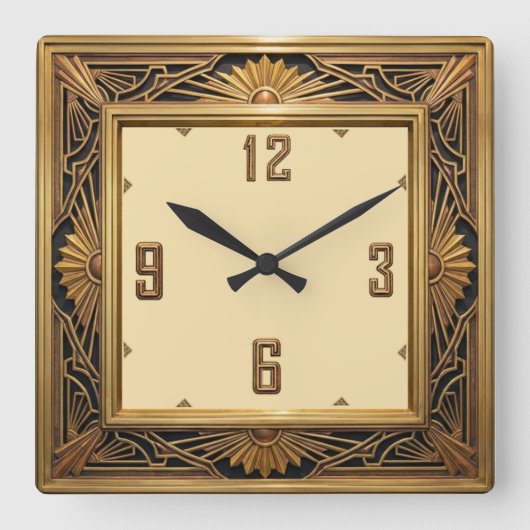 Horloge Carrée Art Deco (Recto)