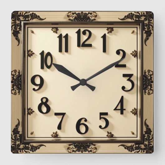 Horloge Carrée Art Déco (Recto)