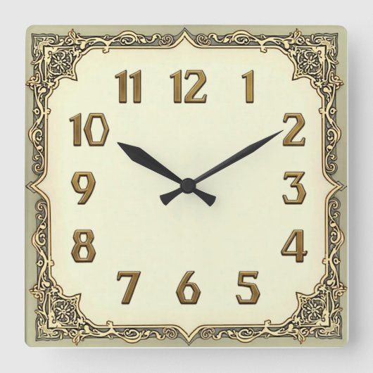 Horloge Carrée Art Déco (Recto)