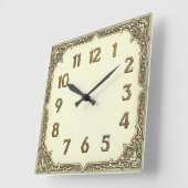 Horloge Carrée Art Déco (Angle)