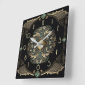 Horloge Carrée Art Déco (Angle)
