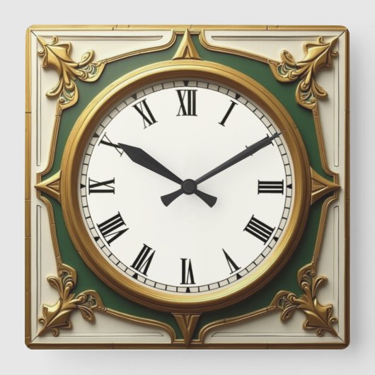 Horloge Carrée Art déco (Recto)
