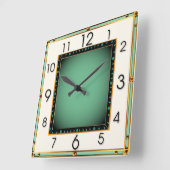 Horloge Carrée Art Déco (Angle)