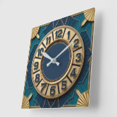 Horloge Carrée Art Deco (Angle)