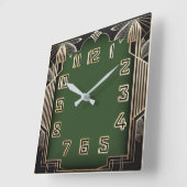 Horloge Carrée Art Déco (Angle)