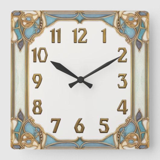 Horloge Carrée Art Déco (Recto)