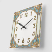 Horloge Carrée Art Déco (Angle)