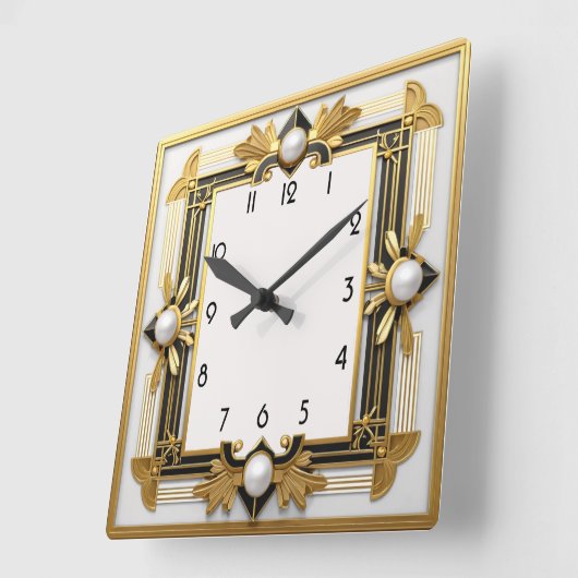 Horloge Carrée Art déco (Angle)