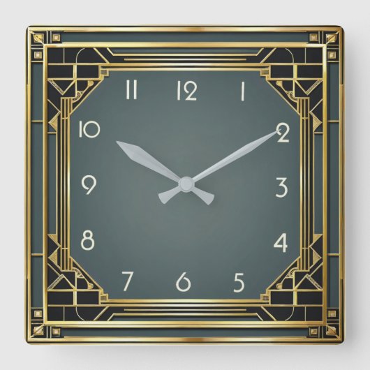 Horloge Carrée Art déco (Recto)