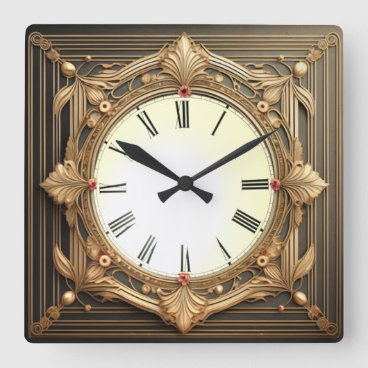 Horloge Carrée Art déco (Recto)
