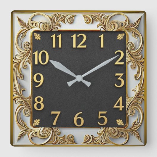 Horloge Carrée Art Déco (Recto)