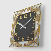 Horloge Carrée Art Déco (Angle)