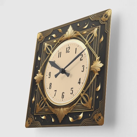 Horloge Carrée Art déco (Angle)