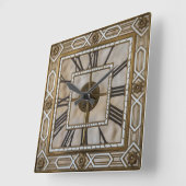 Horloge Carrée Art Déco (Angle)