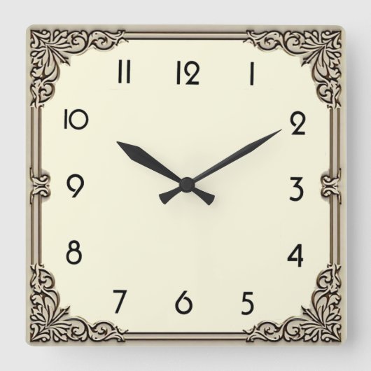 Horloge Carrée Art Déco (Recto)