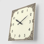 Horloge Carrée Art Déco (Angle)