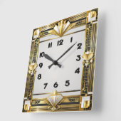 Horloge Carrée Art Déco (Angle)