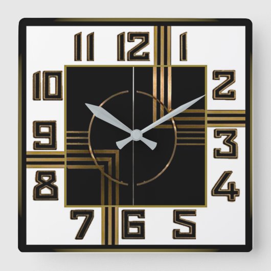 Horloge Carrée Art Déco (Recto)