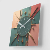 Horloge Carrée Art déco (Angle)