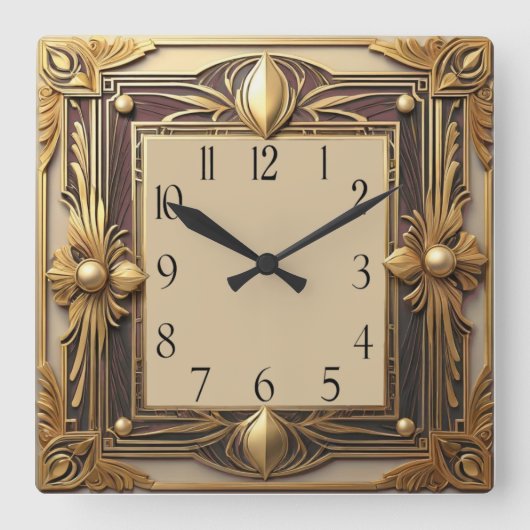 Horloge Carrée Art déco (Recto)