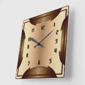 Horloge Carrée Art Déco (Angle)