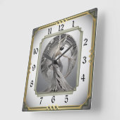 Horloge Carrée Art Deco  (Angle)