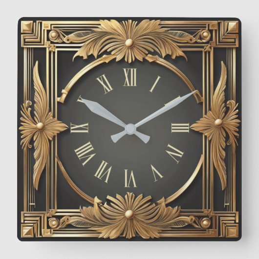 Horloge Carrée Art Déco (Recto)