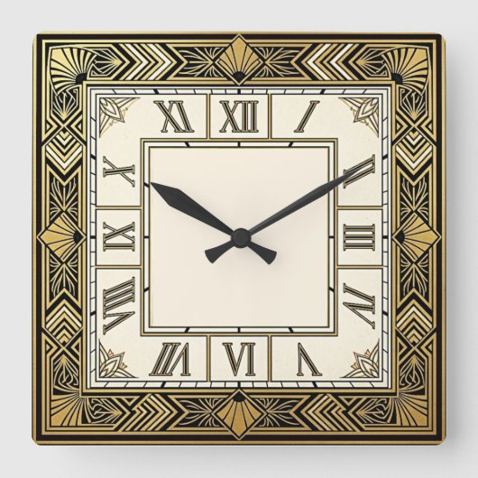 Horloge Carrée Art Déco (Recto)