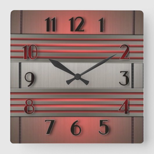 Horloge Carrée Art Déco (Recto)