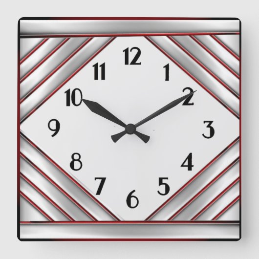 Horloge Carrée Art Déco (Recto)