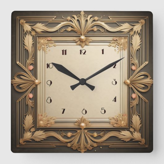 Horloge Carrée Art déco (Recto)