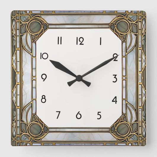 Horloge Carrée Art Déco (Recto)