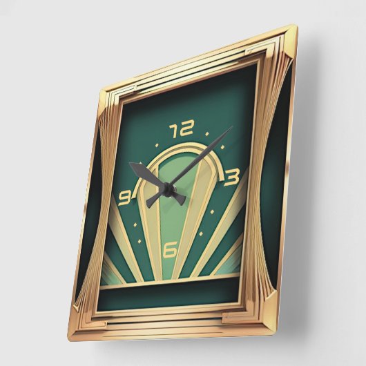 Horloge Carrée Art déco (Angle)