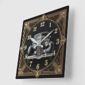 Horloge Carrée Art Deco (Angle)