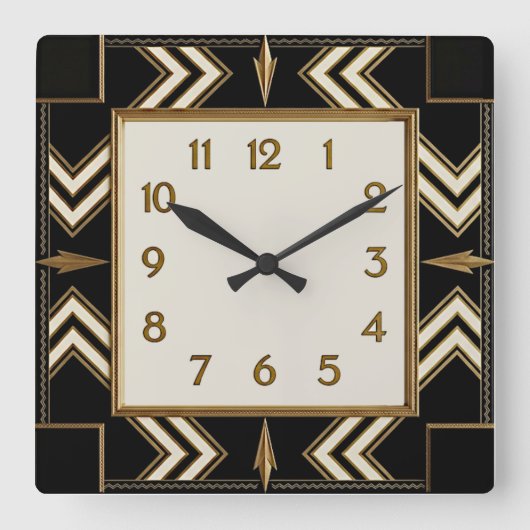 Horloge Carrée Art Déco (Recto)