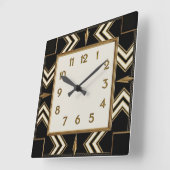 Horloge Carrée Art Déco (Angle)