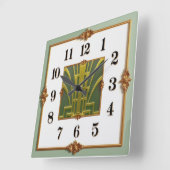 Horloge Carrée Art Déco (Angle)