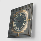 Horloge Carrée Art déco (Angle)