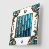 Horloge Carrée Art Déco (Angle)