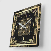 Horloge Carrée Art Déco (Angle)