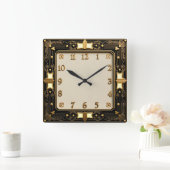 Horloge Carrée Art Déco (Maison)