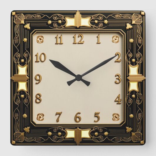 Horloge Carrée Art Déco (Recto)
