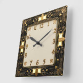 Horloge Carrée Art Déco (Angle)