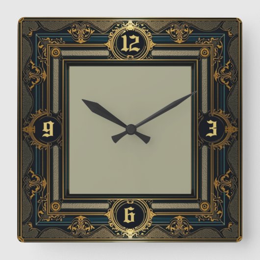 Horloge Carrée Art Déco (Recto)