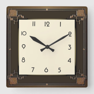 Horloge Carrée Art Déco