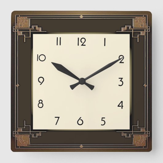 Horloge Carrée Art Déco (Recto)