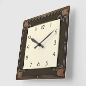 Horloge Carrée Art Déco (Angle)