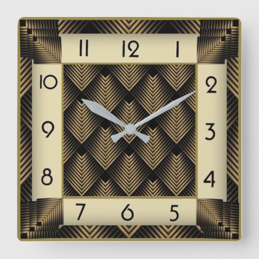 Horloge Carrée Art Déco (Recto)
