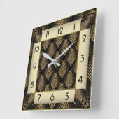 Horloge Carrée Art Déco (Angle)